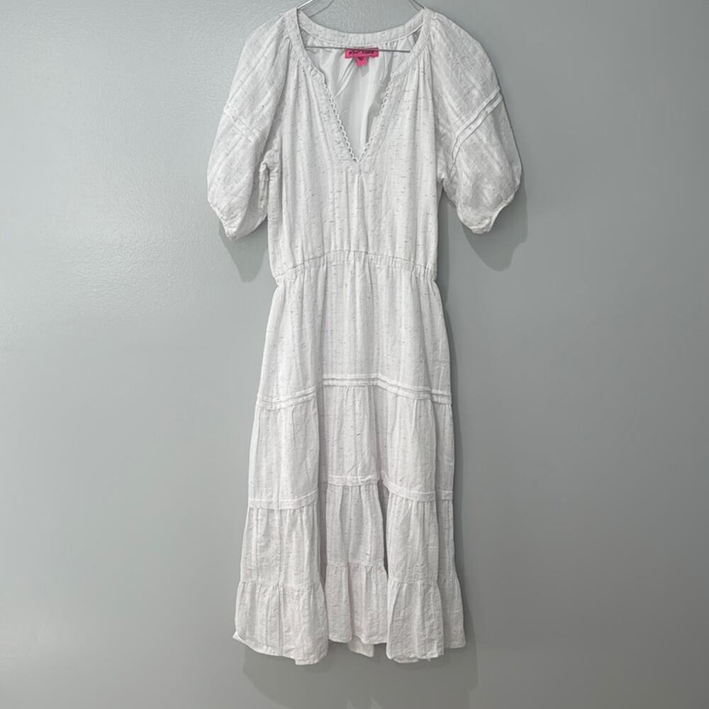 Betsy Johnson Women's Dress Cottage-core Prairie Speckled Cotton Vacation Travel